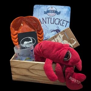 Nantucket Themed Gift Set with Plush Lobster